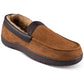 Pantufas venezianas Haggar masculinas em microsuede com forro de lã marrom, tamanho XX-G
