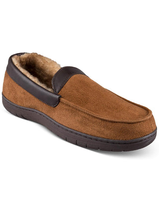 Pantufas venezianas Haggar masculinas em microsuede com forro de lã marrom, tamanho XX-G