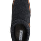 Tamancos de feltro Haggar masculinos com acabamento em microsuede, pretos, tamanho extragrande
