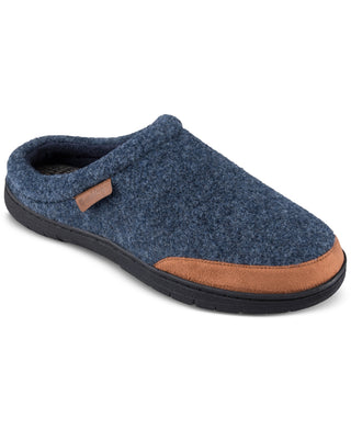 Tamancos de feltro Haggar masculinos com acabamento em microsuede, tamanho médio, azul