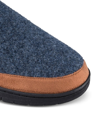 Tamancos de feltro Haggar masculinos com acabamento em microsuede, tamanho médio, azul