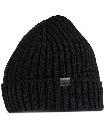 Gorro de malha com blocos de cores divididos Kenneth Cole Reaction masculino, preto, tamanho regular