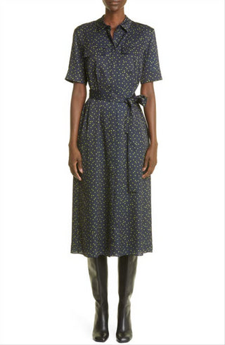 Vestido-camisa grande de bolinhas Lafayette 148 New York, multicolorido