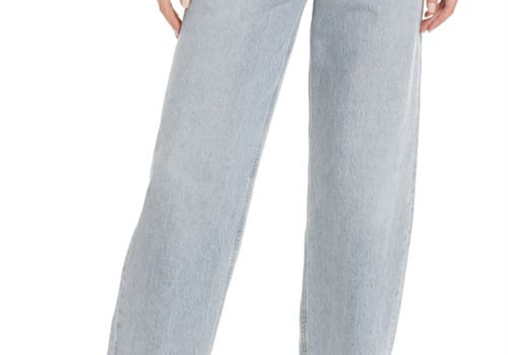 Calça jeans AGOLDE de algodão orgânico com cós quebrado e cintura super alta, tamanho 27, tamanho Sideline