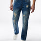 Calça Jeans Lazer Masculina Straight Fit Stretch Azul Tamanho 34X30