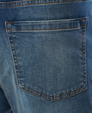 Calça Jeans Lazer Masculina Straight Fit Stretch Azul Tamanho 34X30