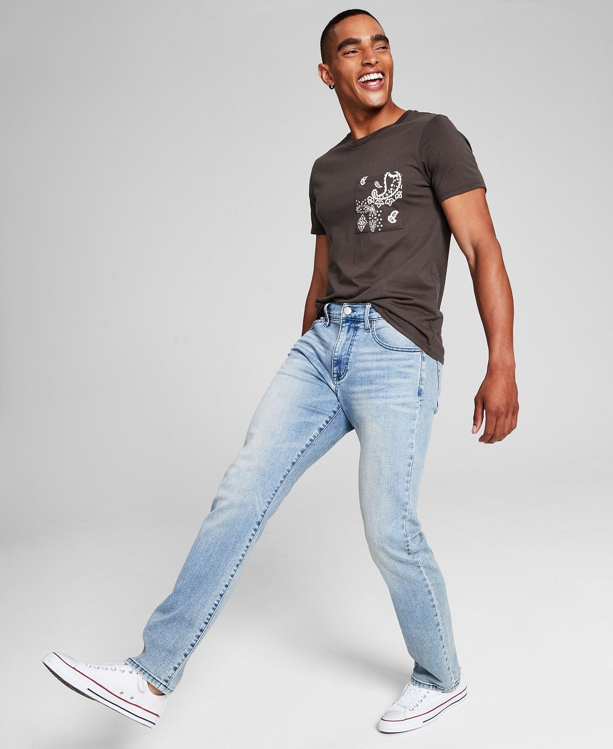 E agora esta calça jeans Lefferts Slim Fit Stretch Masculina Azul Tamanho 30