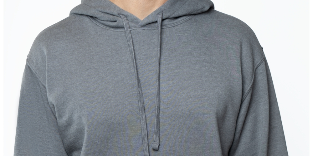 Moletom com capuz masculino Lazer de manga comprida Popover Burnout Fleece cinza, tamanho médio