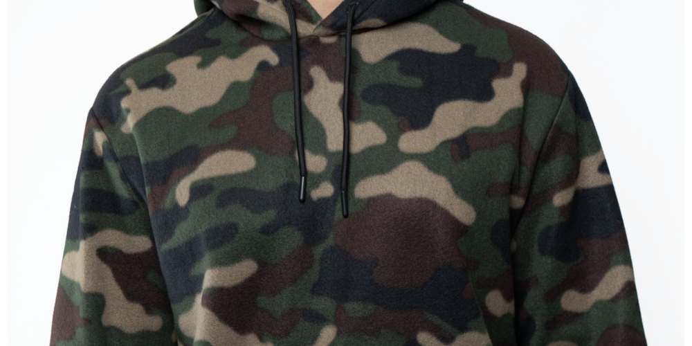 Moletom com capuz masculino Lazer Polar Feece, verde, tamanho médio