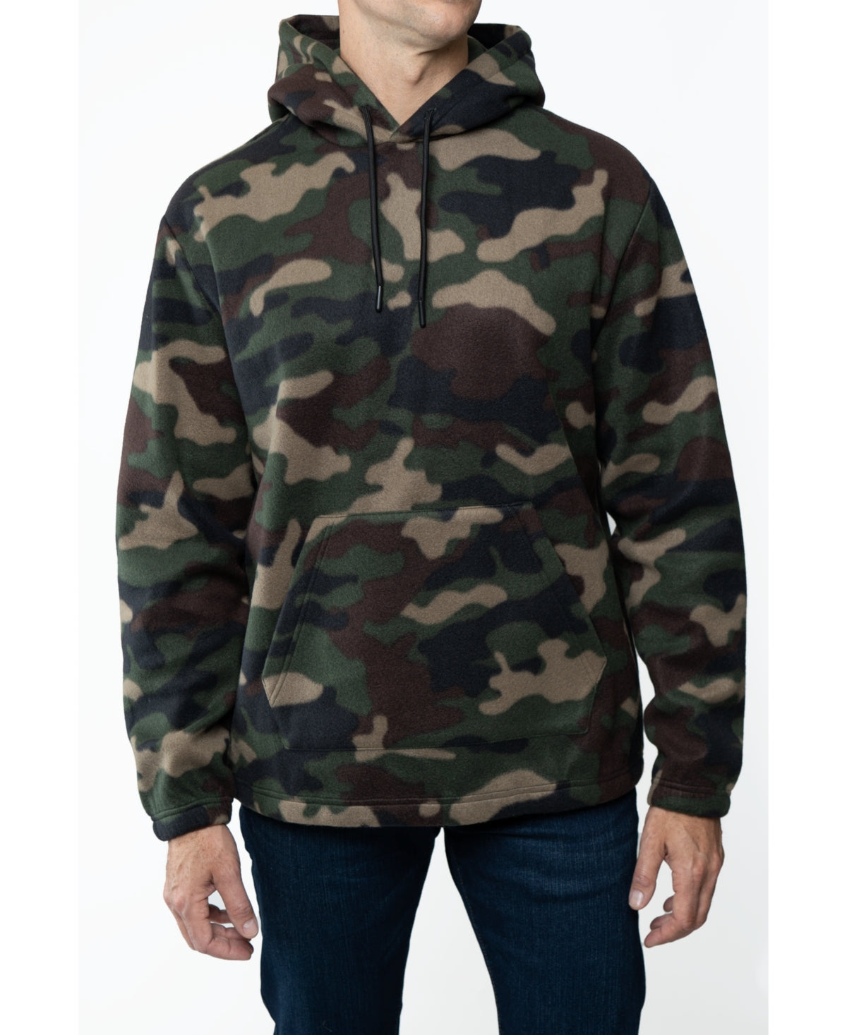 Moletom com capuz Lazer Polar Fleece Masculino Verde Tamanho Grande