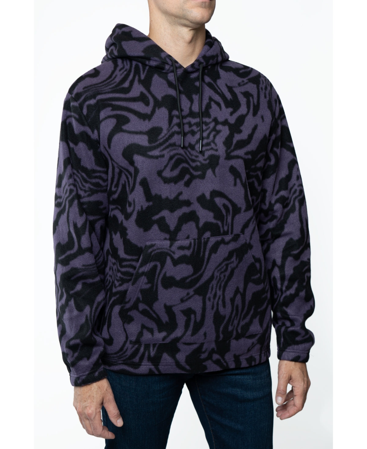Moletom com capuz masculino Lazer Polar Fleece roxo tamanho médio