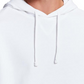 E agora este moletom com capuz masculino de lã, branco, tamanho pequeno