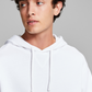 E agora este moletom masculino de lã com bolsos canguru, branco, tamanho médio