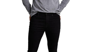 E agora esta calça jeans skinny elástica rasgada Newkirk masculina, preta