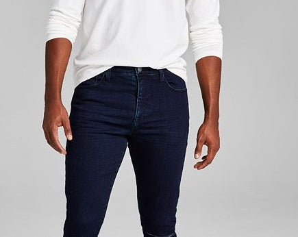 E agora esta calça jeans skinny rasgada Pearson masculina com lavagem escura, azul