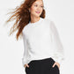 CeCe Women's Clip Dot Sleeve Sweater White Size Medium