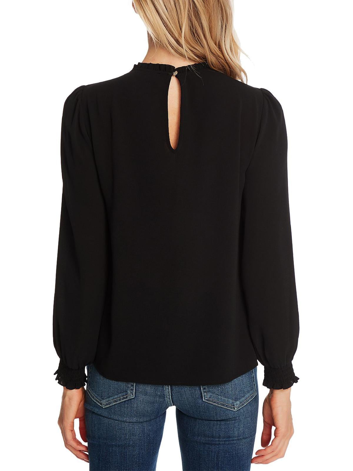 cece-womens-pink-long-sleeve-smocked-cuff-blouse-medium-size