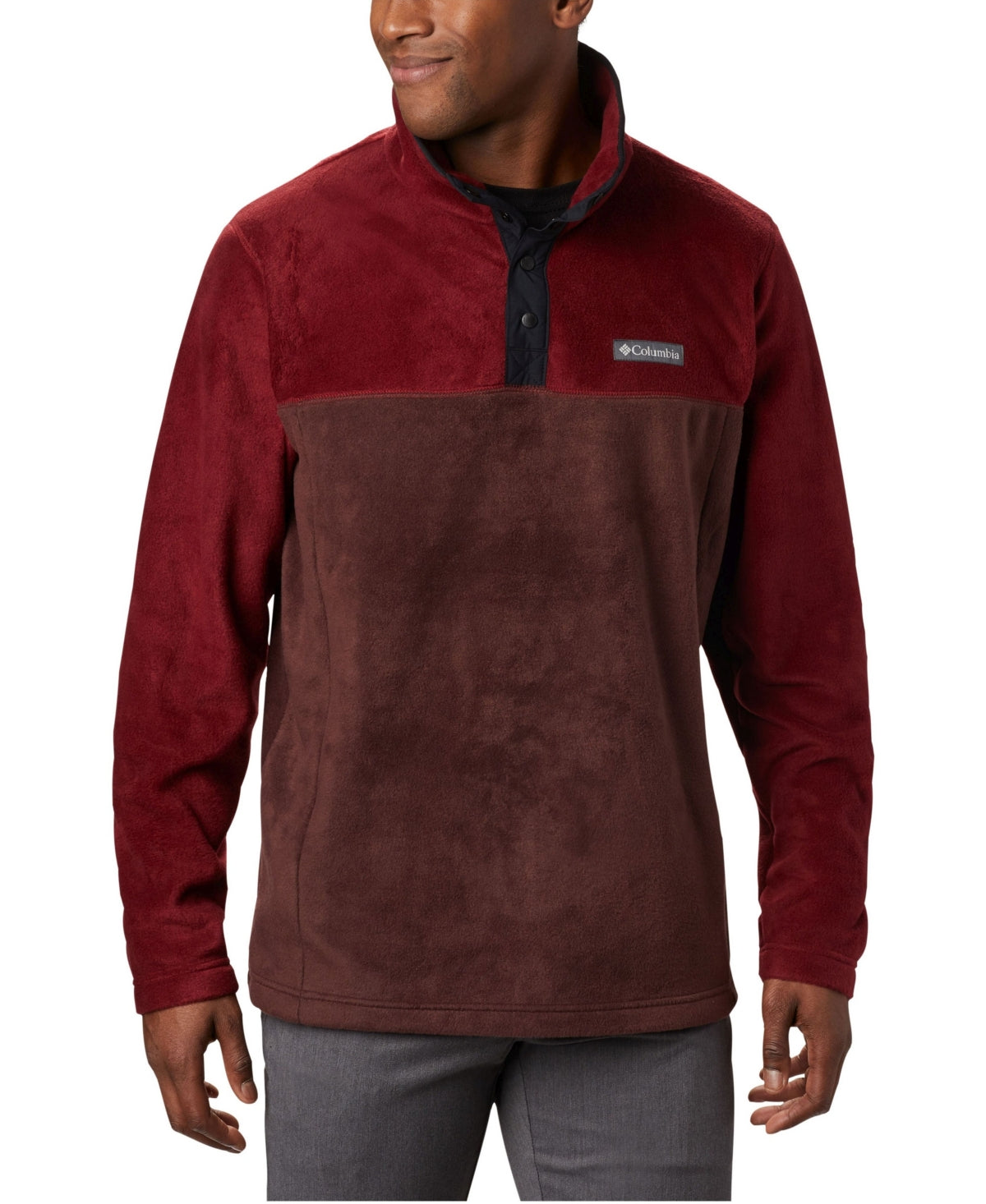 Columbia Steens Mountain Half Snap Fleece Masculino Marrom Tamanho Médio