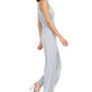 Macacão feminino Moon River com decote halter e pernas largas e bolinhas, branco/azul, tamanho P