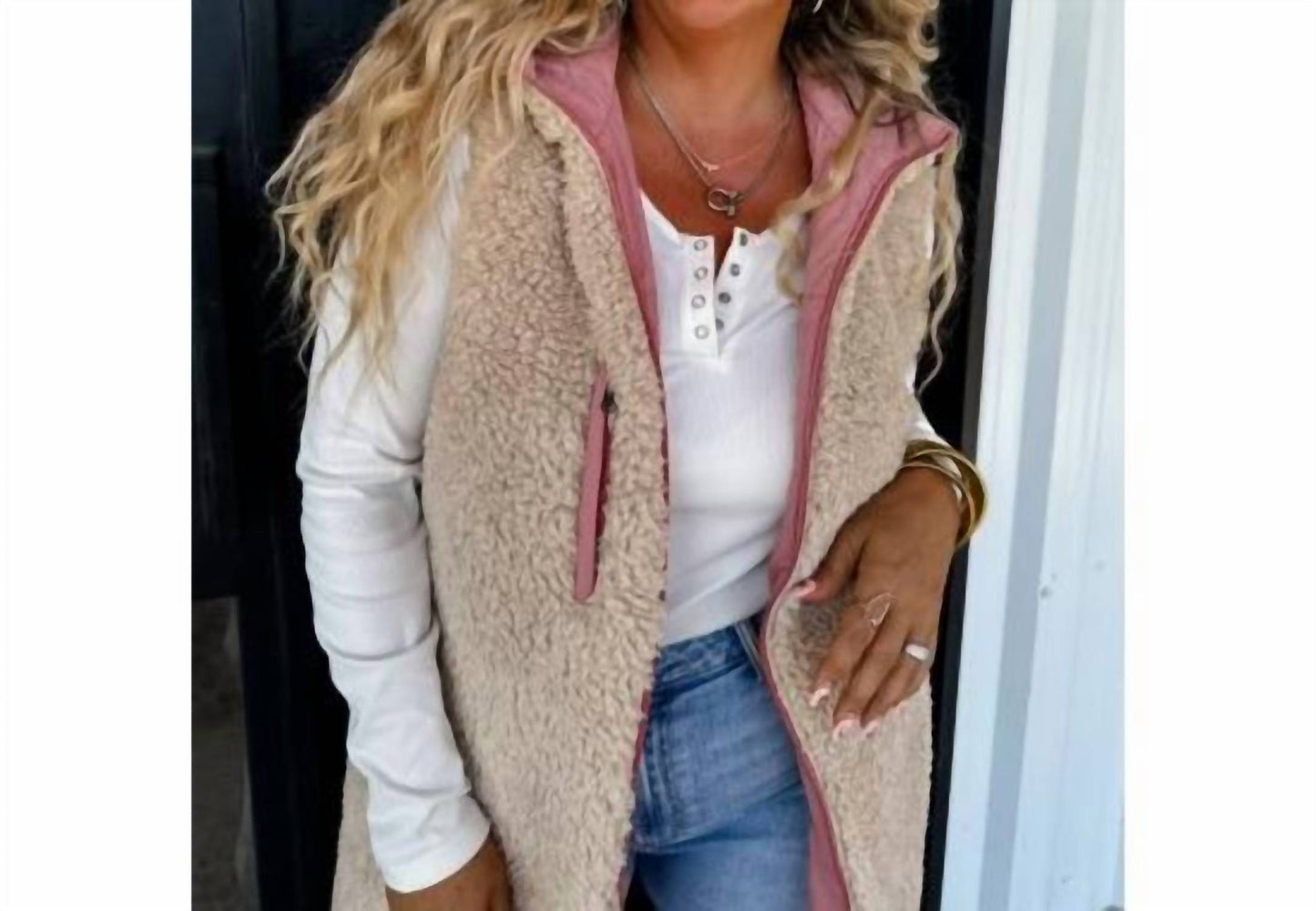 Blakely - Reversible Sherpa & Puffer Long Vest