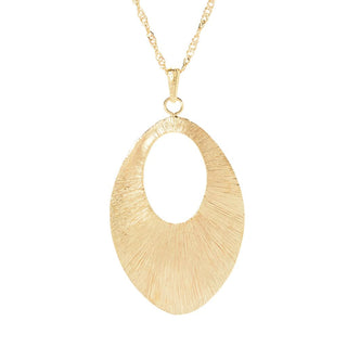 Pingente oval em ouro 14K Golden Odyssey com corrente de 18"