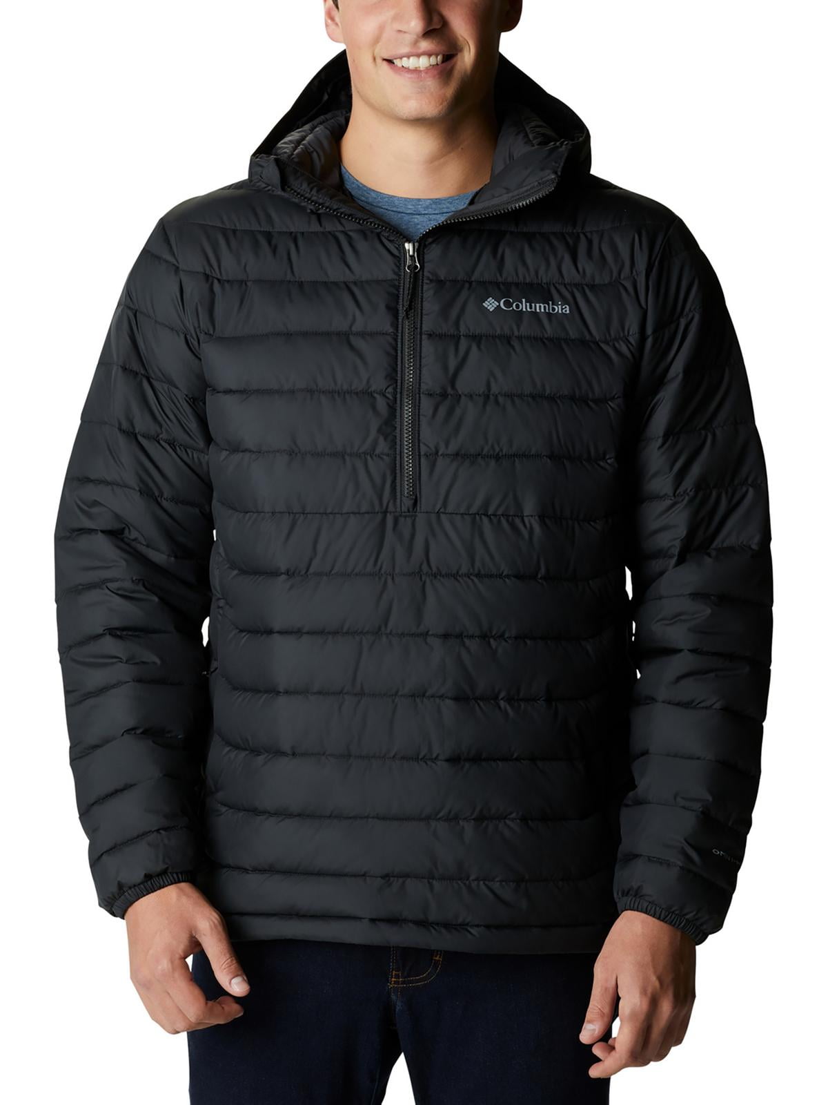 Columbia Men's Powder Lite Anorak acolchoado resistente à água, preto, tamanho médio