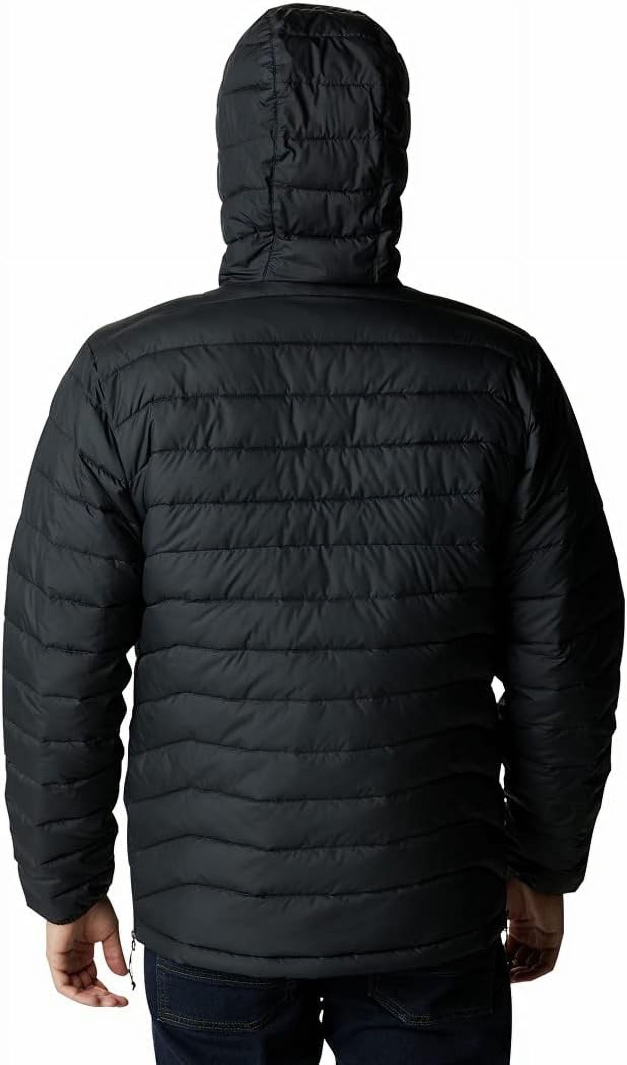 Columbia Men's Powder Lite Anorak acolchoado resistente à água, preto, tamanho médio