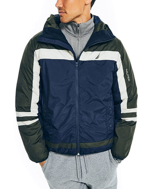 Jaqueta masculina Nautica Sustainably Crafted Tempasphere Colorblocked Azul Tamanho XX-G