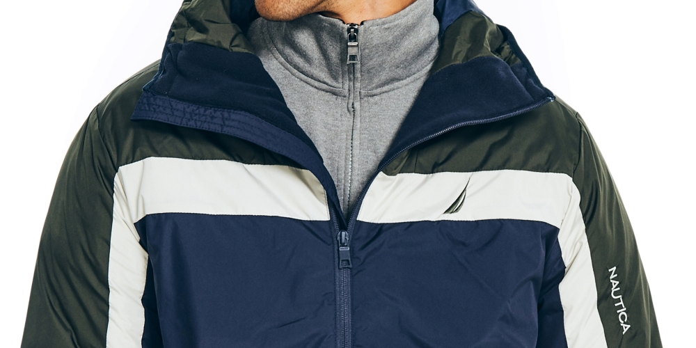 Jaqueta masculina Nautica Sustainably Crafted Tempasphere Colorblocked Azul Tamanho XX-G