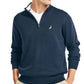 Suéter Nautica Masculino Navtech Performance Classic Fit Solid com zíper de um quarto, azul, tamanho XXX-G