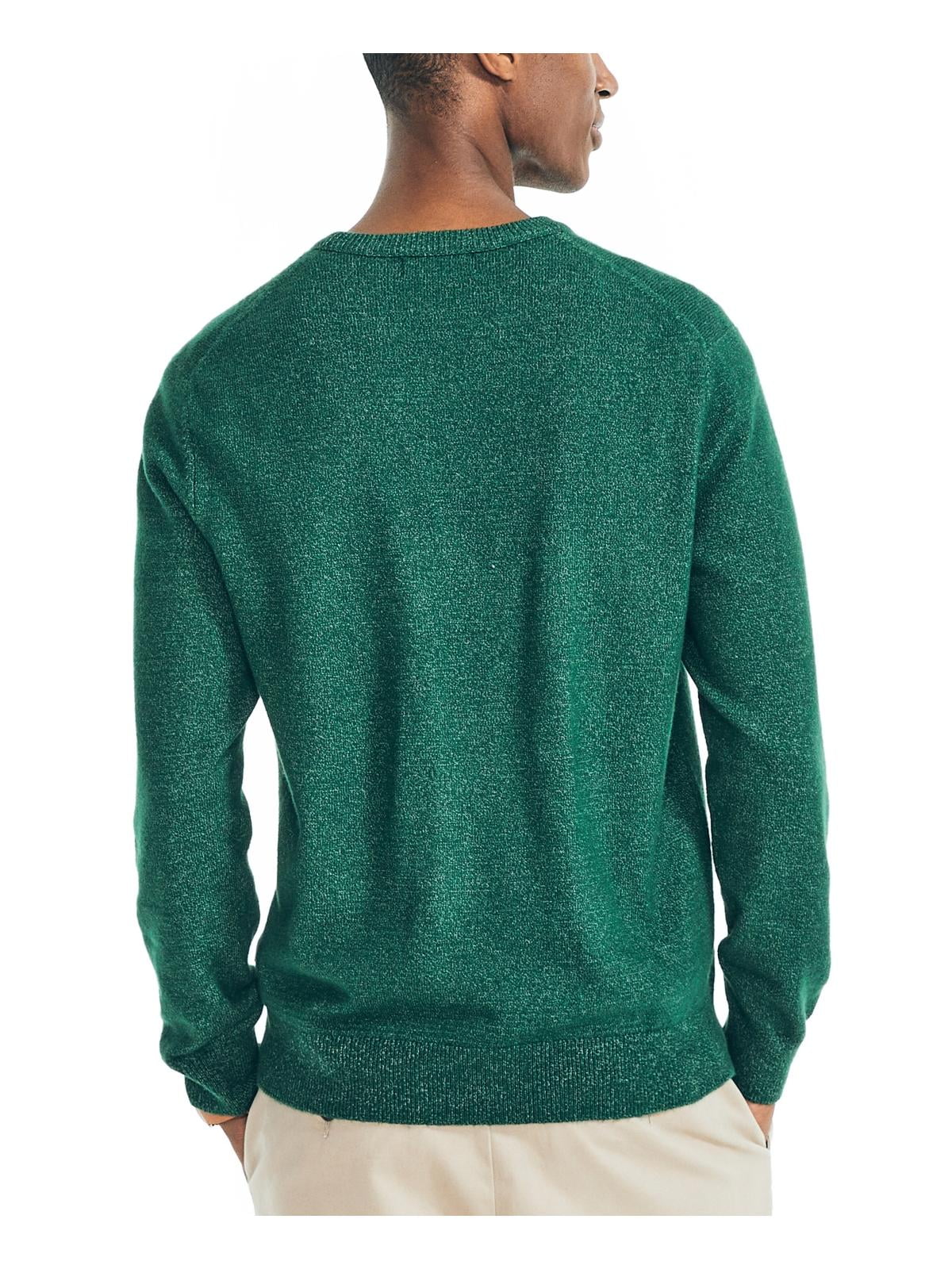 Suéter masculino Nautica mesclado, manga comprida, gola redonda, verde, tamanho XX-G