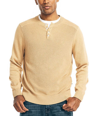 Suéter Henley Texturizado Nautica Masculino, Amarelo, Tamanho XS