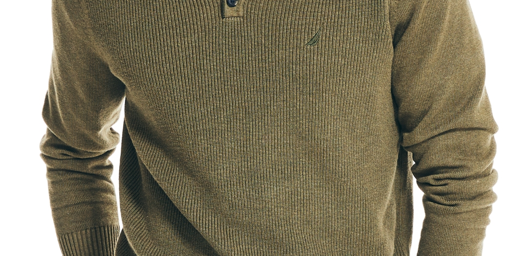 Suéter Henley Texturizado Nautica Masculino, Verde, Tamanho XS