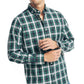 Camisas masculinas Nautica resistentes a rugas para uso no trabalho e nas férias, tamanho médio, verde