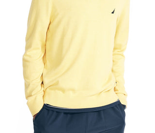 Suéter Nautica Masculino Navtech Performance Classic Fit com Gola V Macia e Tamanho Pequeno Amarelo