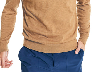 Suéter Nautica Masculino Navtech Performance Classic Fit Gola V Macia Marrom Tamanho XXX-G