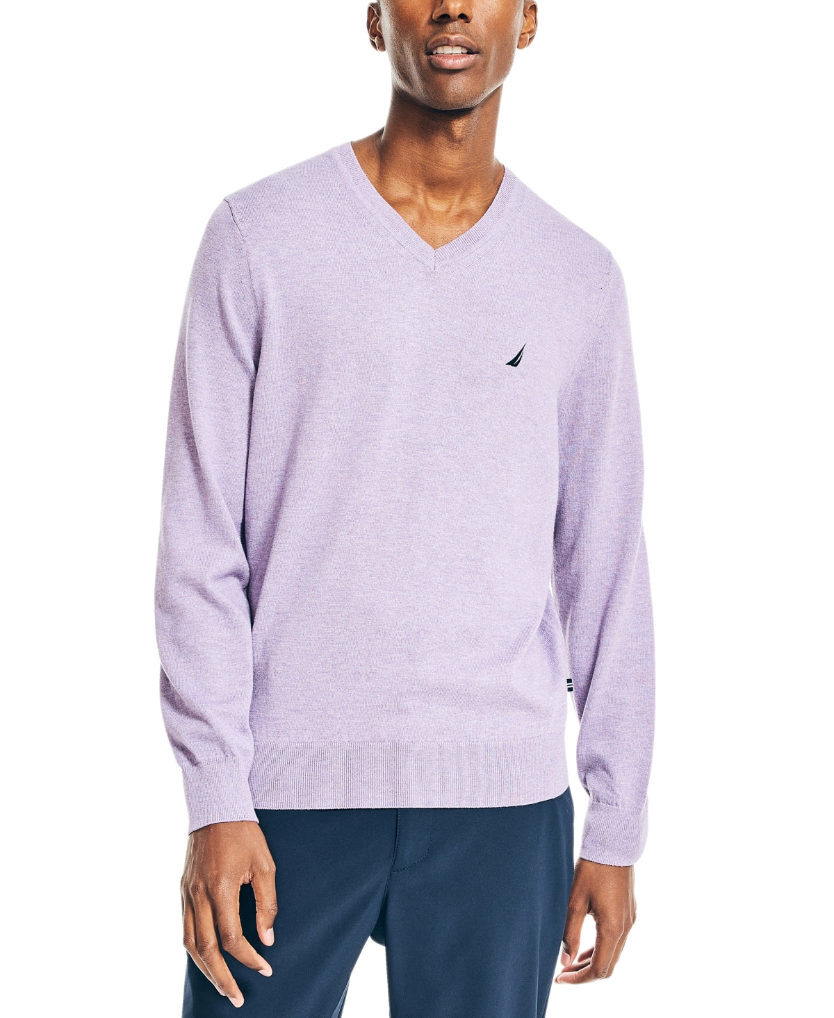 Suéter Nautica Masculino Navtech Performance Classic Fit Gola V Macia Roxo Tamanho XXX-G