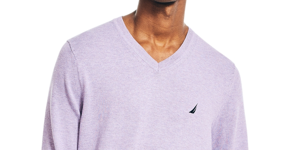 Suéter Nautica Masculino Navtech Performance Classic Fit Gola V Macia Roxo Tamanho XXX-G