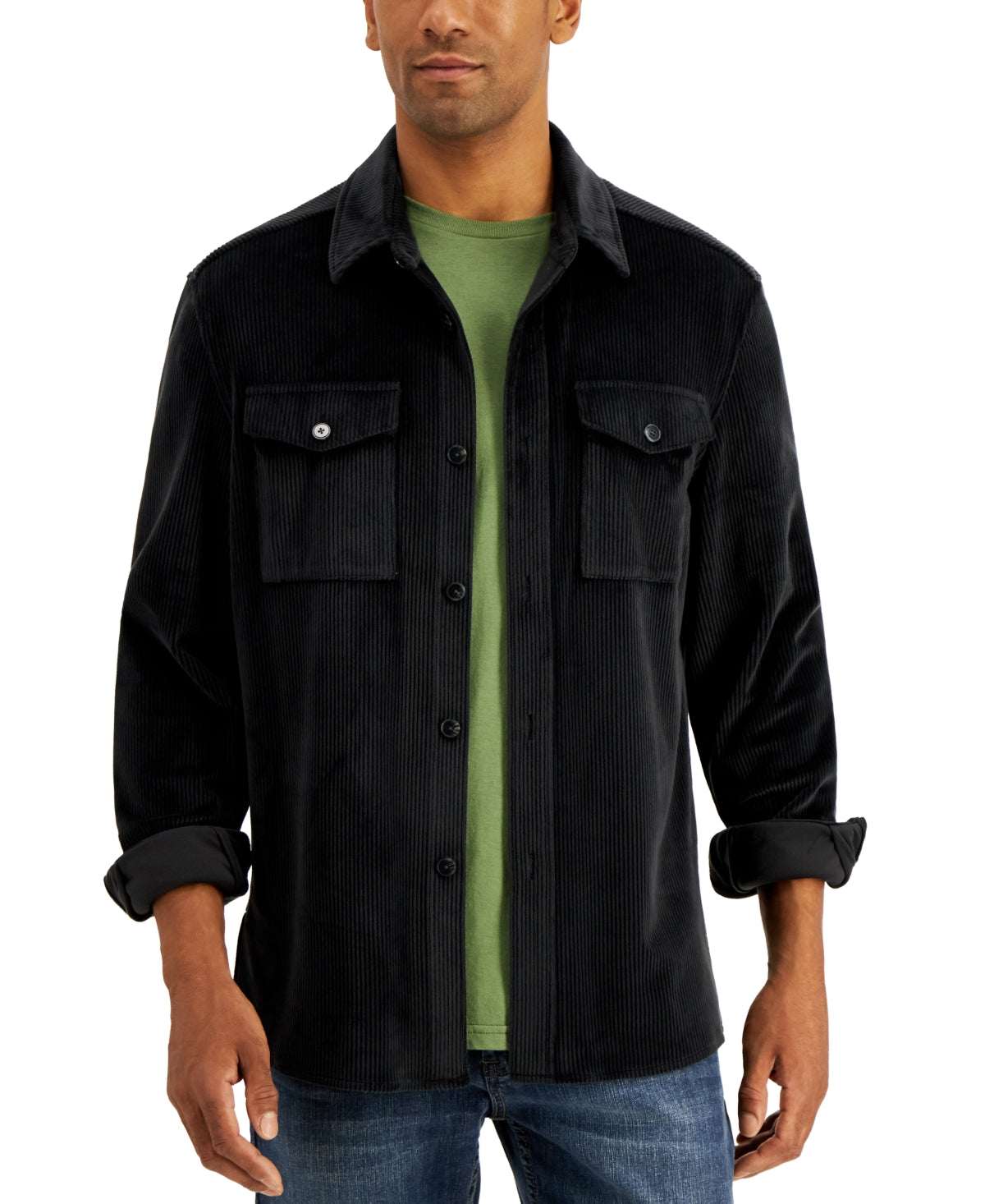 Mens Regular Fit Corduroy Shirt Jacket