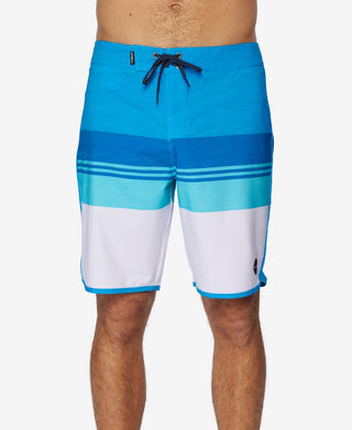 Calções de banho O'Neill Four Square Stripe para homem, azul, tamanho 28