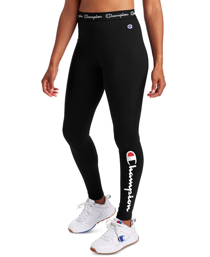 Champion Women's Authentic Logo Full Length Leggings Black Size TBD