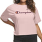 Camiseta feminina Champion com logotipo rosa, tamanho 2X