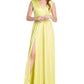 Vestido feminino Krista com decote profundo e fenda lateral, tamanho XX-S