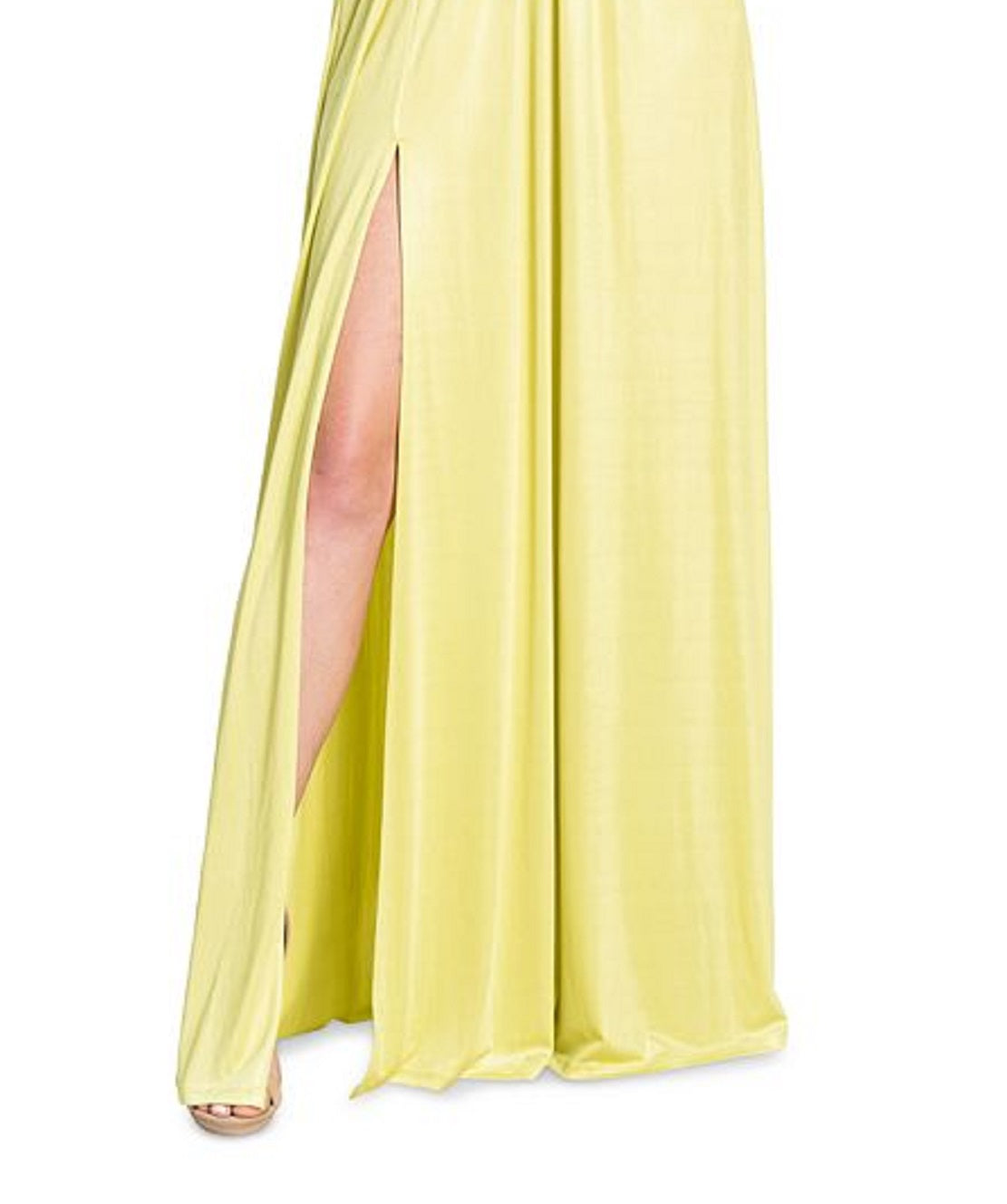 Vestido feminino Krista com decote profundo e fenda lateral, tamanho XX-S