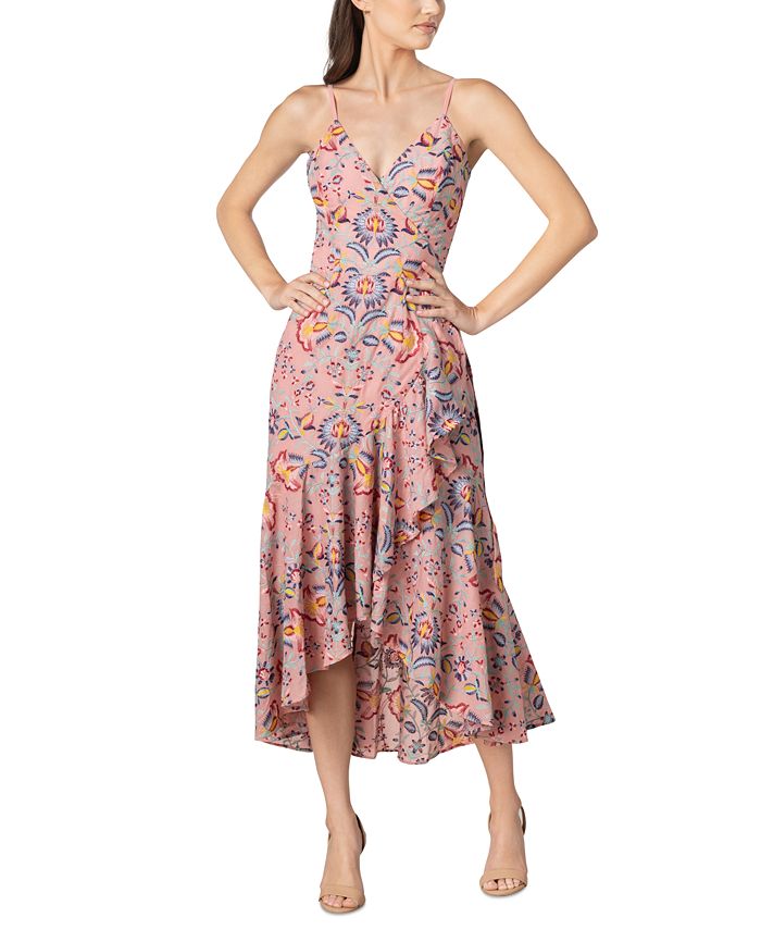 Vestido envelope floral Salomé feminino Dress The Population rosa tamanho X-Grande