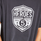 Camiseta masculina com estampa de logotipo Heroes Motors, cinza, tamanho extragrande