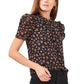 1.STATE Blusa Feminina com Babados e Estampa Floral e Buraco de Fechadura Amarela