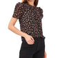1.STATE Blusa Feminina com Babados e Estampa Floral e Buraco de Fechadura Amarela