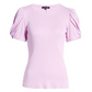 1. State Women's Pullover Top com gola redonda canelada Violeta Tamanho M