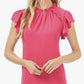Vestido feminino CeCe com mangas esvoaçantes e babados, rosa, tamanho médio
